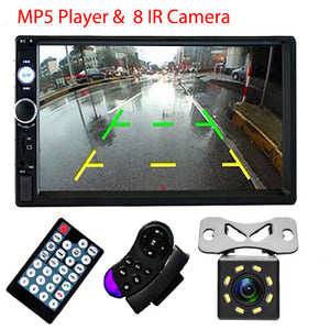 Podofo 2 din Car Radio 7" HD Autoradio Multimedia Player 2DIN Touch Screen Auto audio Car Stereo MP5 Bluetooth USB TF FM Camera - coolelectronicstore.com