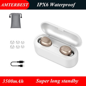 Mini 5D Stereo Sound Wireless Bluetooth Earphone IPX7 Waterproof Sport Earbuds with 3500mA Power Bank Charger Box - coolelectronicstore.com