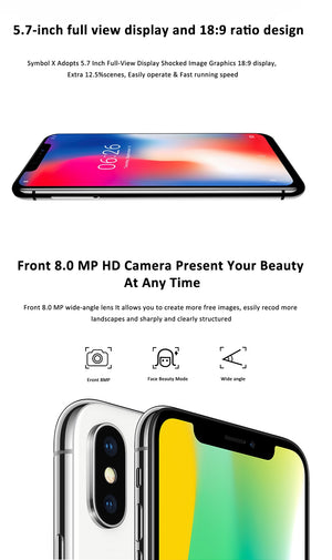 19:9 Notch Screen XGODY Hotwav X 3G Unlock 5.7 Inch Smartphone Android 8.1 Oreo Quad Core 2GB+16GB Face ID Mobile Phone 13.0MP - coolelectronicstore.com