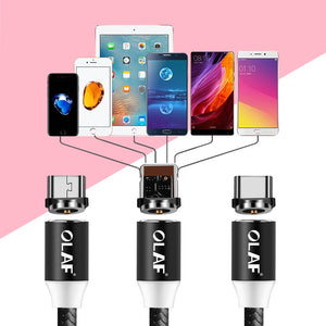 Magnetic Charger Cable Micro USB Type C Lighting Cable 2A Fast Charging Adapter USB C/Type-C Wire For iPhone Samsung Cable - coolelectronicstore.com
