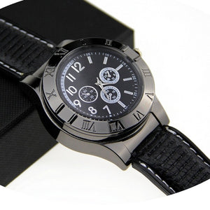 Military USB Charging sports Lighter Watch Men's Casual Quartz Wristwatches with Windproof Flameless Cigarette Lighter - coolelectronicstore.com